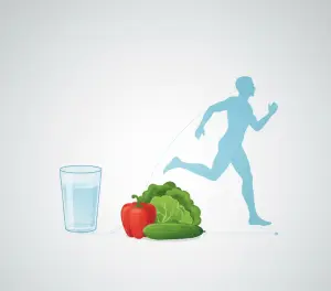 Иллюстрация здорового образа жизни для метаболизма