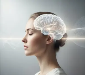 Спокойное лицо человека в медитативном состоянии