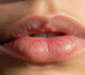 Макросъемка структуры человеческих губ