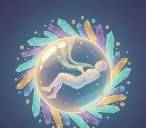 Портрет спокойного человека, спящего в комфортной позе, мягкий синий свет ночника, акцент на расслабленных мышцах ног