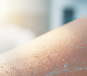 Светящаяся текстура кожи в лучах солнца